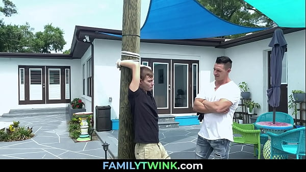 FamilyTwink - Little Boy Fucked While is Tied at Back Yard.. Johnny Hunter, Jax Thirio